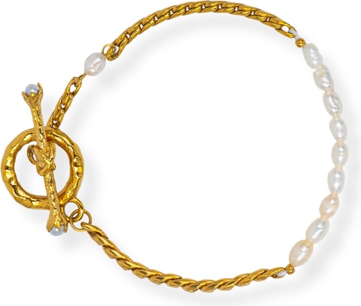 Martina Rozenberg Smira Jewelry Gold Ondaluz - Pearl Chain Bracelet