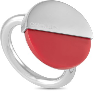 Calvin Klein Spicy Stainless Steel Red Coral Ring Size 7 - ShopStyle