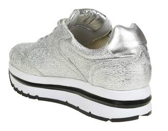 Voile Blanche margot" Sneakers In Silver Laminated Leather