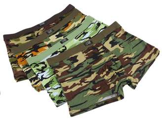 Rich 4pcs/Box Soft Breathable Men'S Underwear Military Camouflage Print Boxer Brief