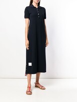 Thumbnail for your product : Thom Browne Center-Back Stripe Piqué Polo Dress