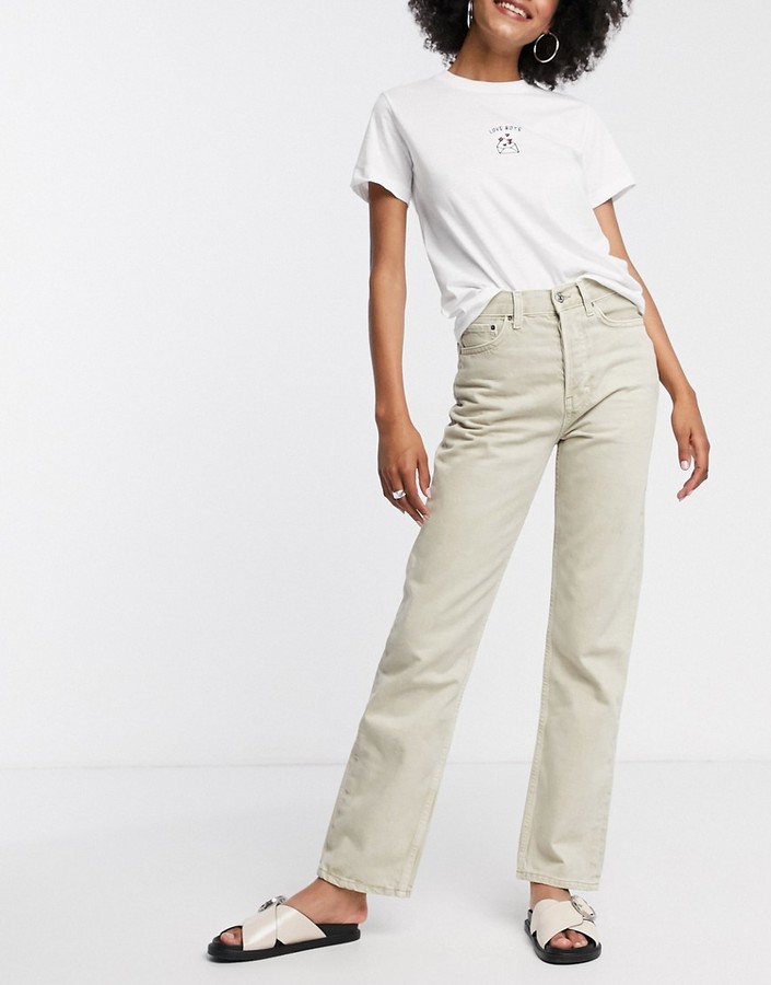 Topshop dad jeans in off white - ShopStyle