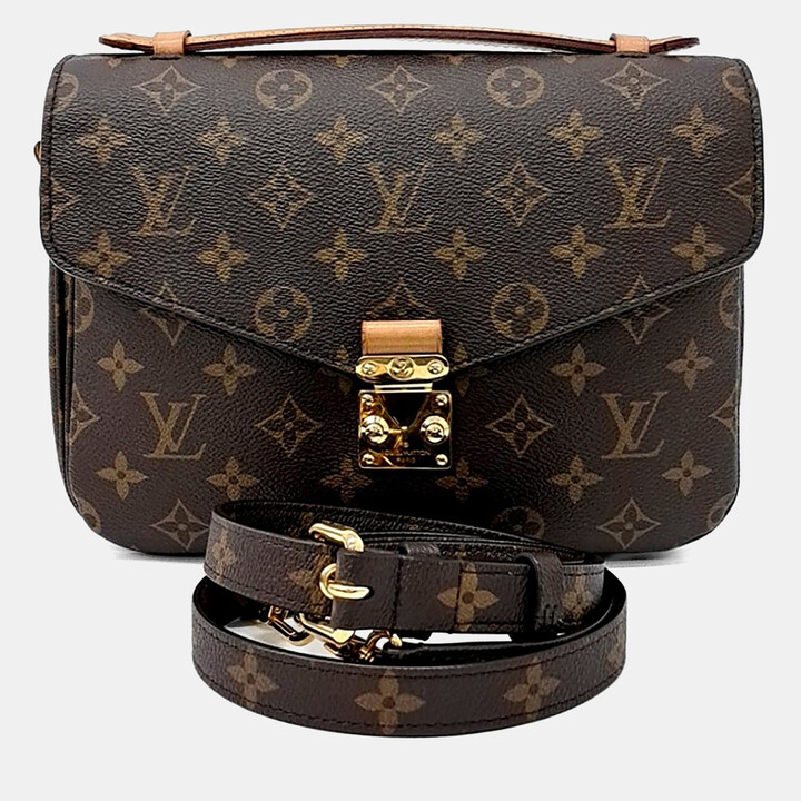 Louis Vuitton Brown Coated Canvas Monogram Pochette Metis