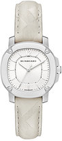 Thumbnail for your product : Burberry Britain Britain Stainless Steel & Check Leather Strap Watch/Stone