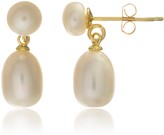 Thumbnail for your product : Glebe Double White Pearl & Gold Vermeil Drop Earrings