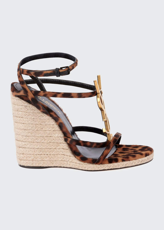 leopard print espadrille sandals