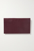 Thumbnail for your product : Saint Laurent Uptown Croc-effect Patent-leather Pouch - Red