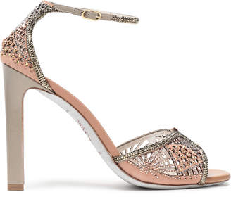 Rene Caovilla Rene' Caovilla Embellished Laser-cut Suede Sandals
