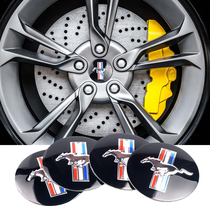 Mustang 56mm Car Wheel Center Caps Badge Covers Emblem Stickers For Ford Focus MK7 Mondeo Mk4 Fusion Kuga Transit Edge Styling