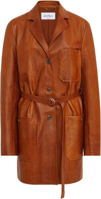 Ferragamo Leather Belted Workwear Jacket
