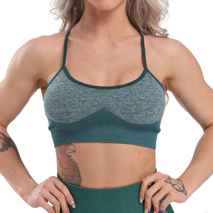 romansong Strappy Yoga Sports Bras for Women Padded Criss-Cross Back Tank  Tops