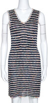 Thumbnail for your product : Chanel Multicolor Textured Stripe Knit Shift Dress S