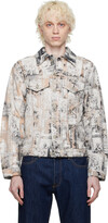 Thumbnail for your product : Aries Beige & White Santino Trucker Denim Jacket