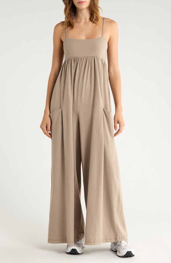 Free People FP Movement Hot Shot Strappy Stretch Cotton Jumpsuit