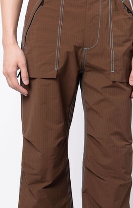 MSGM Contrast-Stitch Cargo Trousers