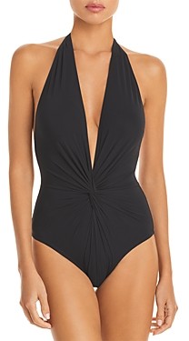 Karla Colletto Twisted Plunge One Piece Swimsuit