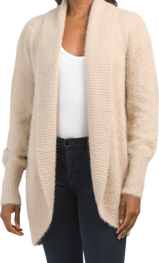 Max Studio Long Sleeve Eyelash Cocoon Cardigan ShopStyle