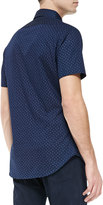 Thumbnail for your product : Ralph Lauren Black Label Dot-Print Short-Sleeve Sport Shirt, Navy