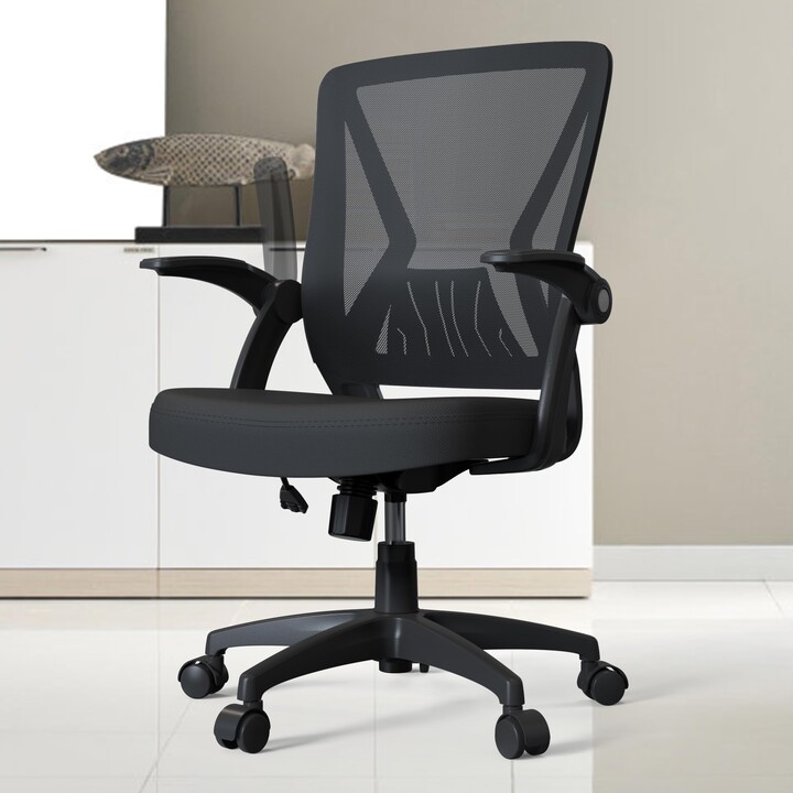 KIZECK Swivel Rolling Mesh Office Home Computer Desk Chair with Flip Up ...