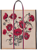 Thumbnail for your product : Gucci Floral-Embroidered Woven Tote Bag