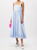 Thumbnail for your product : Molly Goddard Ellen Ruffled Cotton-poplin Dress - Light Blue