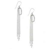 Thumbnail for your product : Oliver Bonas Silver Tassle Chain Earrings