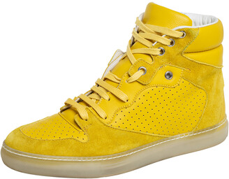 Balenciaga Yellow Suede And Perforated Leather High Top Sneakers Size 38 -  ShopStyle Trainers & Athletic Shoes