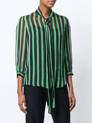 MSGM striped pussy bow blouse