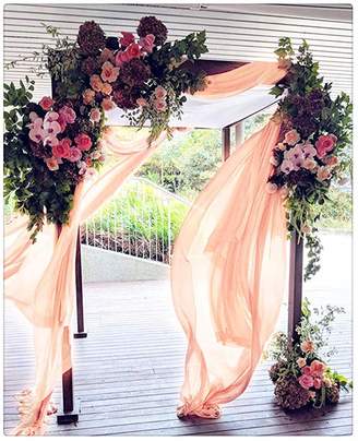 SoarDream Long Chiffon Table Runners 2 Pieces 27 x120 Inches Light Peach Romantic Chiffon Table Runner for Wedding Party Overlay Sweets Tables Decoration