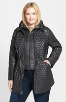 Thumbnail for your product : Laundry by Shelli Segal Quilted Jacket with Removable Hooded Bib (Plus Size)