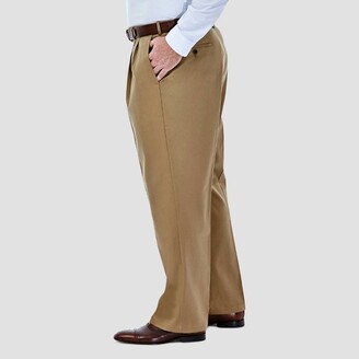 Haggar Iron Free Premium Straight Fit Khaki Pants, Tan - Men's Pants |  Men's Wearhouse