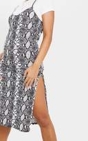 Thumbnail for your product : PrettyLittleThing Monochrome Snake Print Split Jersey Midi Dress