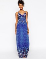 Thumbnail for your product : Little Mistress Tall Floral Border Print Cami Maxi Dress