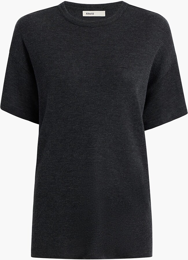 Maeve T-Shirt in Charcoal Silk Cashmere Jersey
