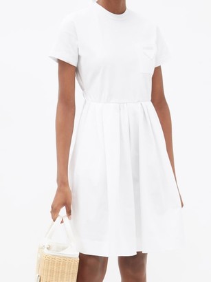 Prada Patch-pocket Flared Cotton-jersey Dress - White