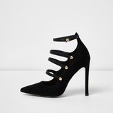 Thumbnail for your product : River Island Womens Black strappy front court shoes
