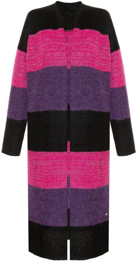 pink and purple cardigan