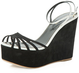 Thumbnail for your product : Sergio Rossi Glazed Suede Wedge