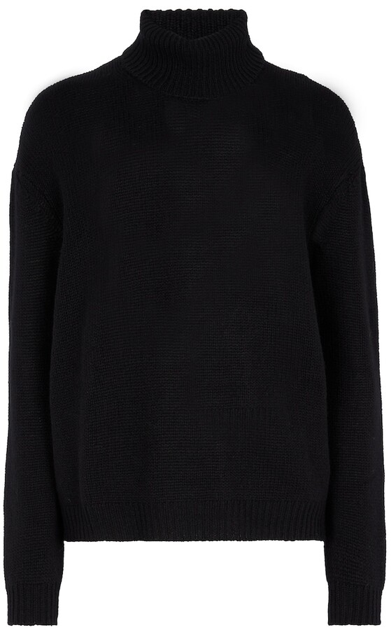 Valentino Logo cashmere turtleneck sweater - ShopStyle