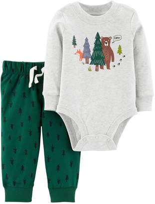 Carter's Baby Boy Bear Forest Bodysuit & French Terry Tree Pants Set