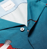 Thumbnail for your product : Paul Smith Camp-Collar Printed Tencel and Linen-Blend Shirt - Men - Blue