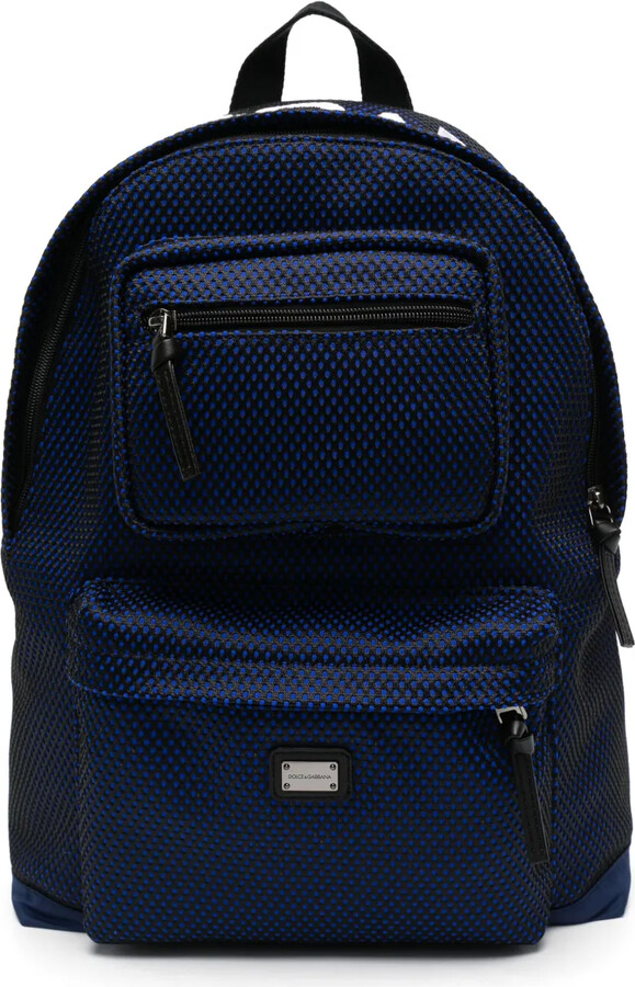 Logo-Embroidered Mesh Backpack