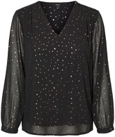 Thumbnail for your product : Vero Moda Polka Dot Blouse with Long Transparent Sleeves