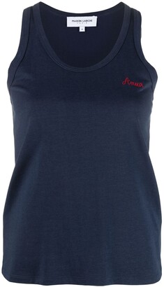 Maison Labiche Amour-embroidered tank top
