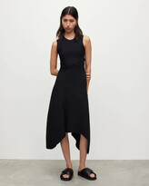 Thumbnail for your product : AllSaints Gia Asymmetrical Midi Dress - Olive Branch Green