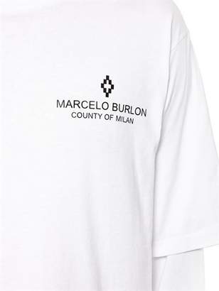 Marcelo Burlon County of Milan Grey Wing Jersey Layered T-Shirt