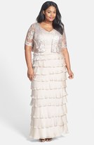Thumbnail for your product : Adrianna Papell Embellished Tiered Chiffon Gown & Jacket (Plus Size)