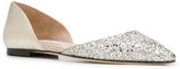 Thumbnail for your product : Jimmy Choo Esther glitter ballerina shoes