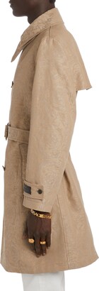 Versace★素敵！ Barocco Jacquard Trench Coat Versace Barocco Jacquard Cotton Gabardine Trench Coat