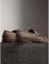 Thumbnail for your product : Burberry Kiltie Fringe Suede Loafers